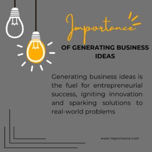 Generating business ideas is important