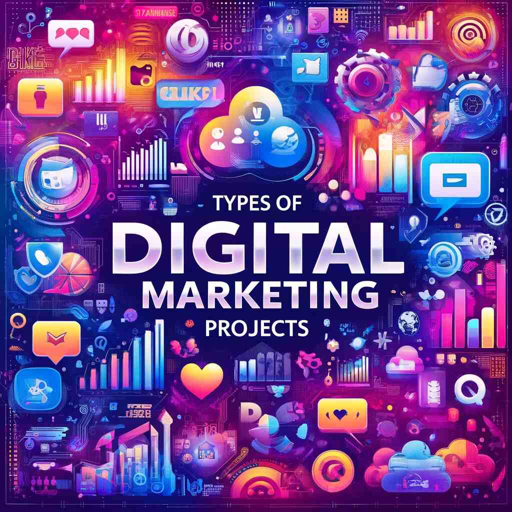 Digital marketing projects can be categorized into three main areas: Foundational Skill Development Projects, Marketing Strategy Projects, and Analysis and Reporting Projects.